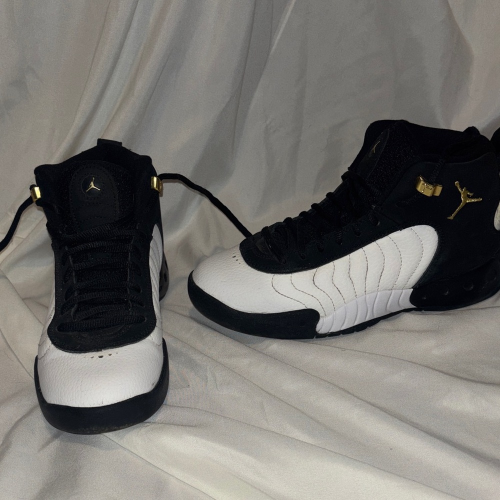 Jordan Black and White Sneakers with Gold Details